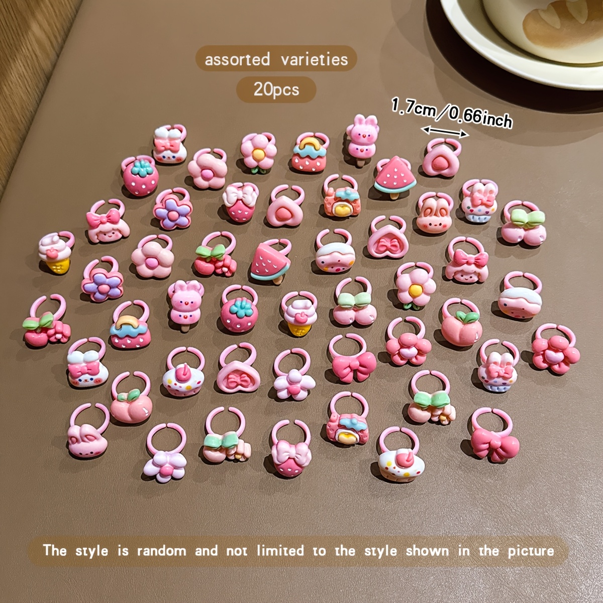 20 Random Cartoon-style Rings, Fun Accessories
